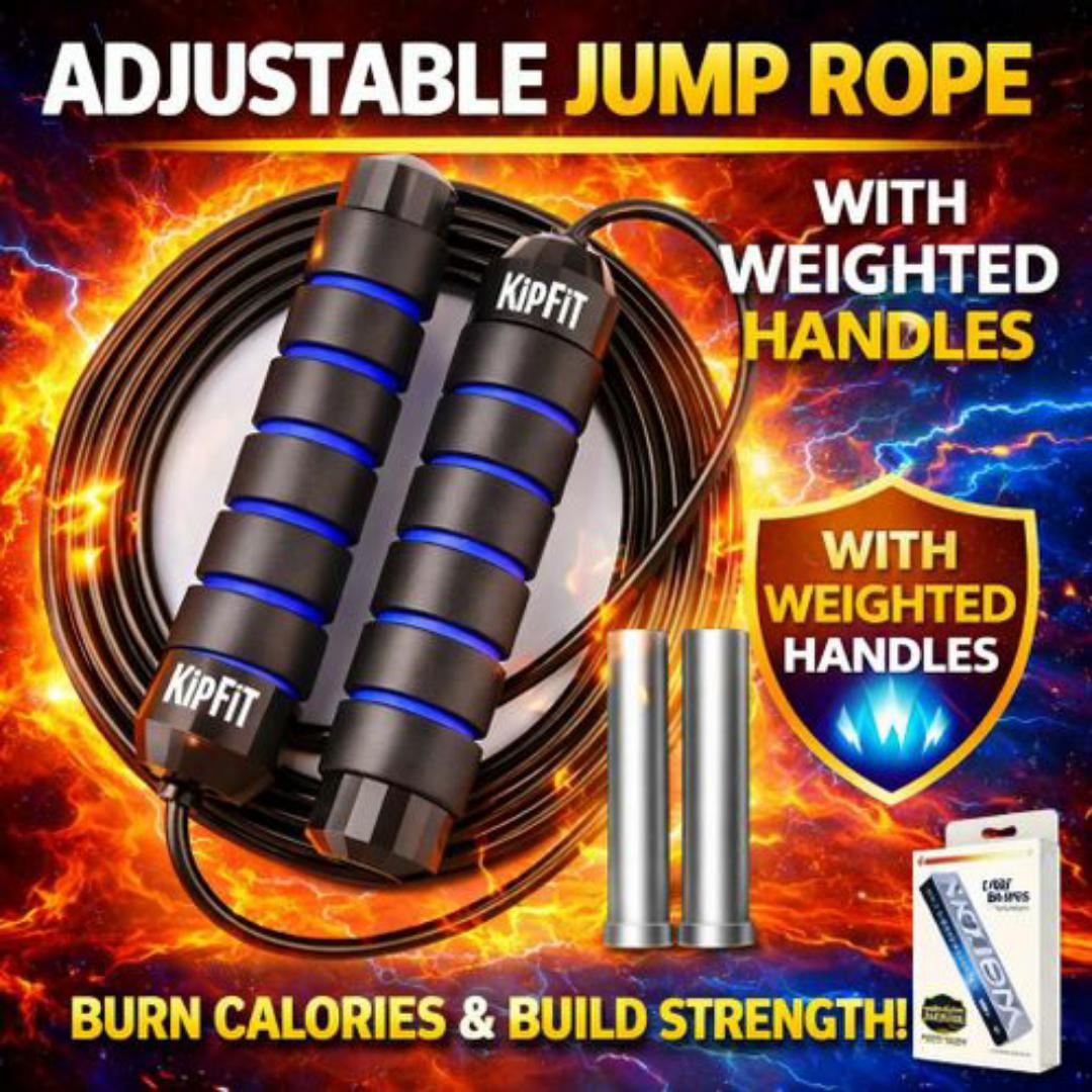 Adjustable Jump Skipping Rope – Burn Fat Fast & Build Muscle at Home - Cardio, Strength & Endurance Training Tool