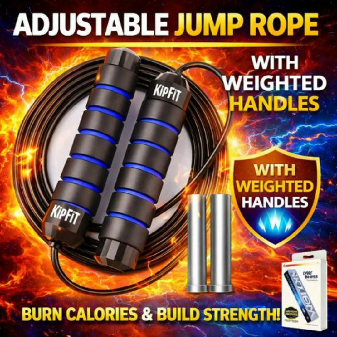 Adjustable Jump Skipping Rope – Burn Fat Fast & Build Muscle at Home - Cardio, Strength & Endurance Training Tool