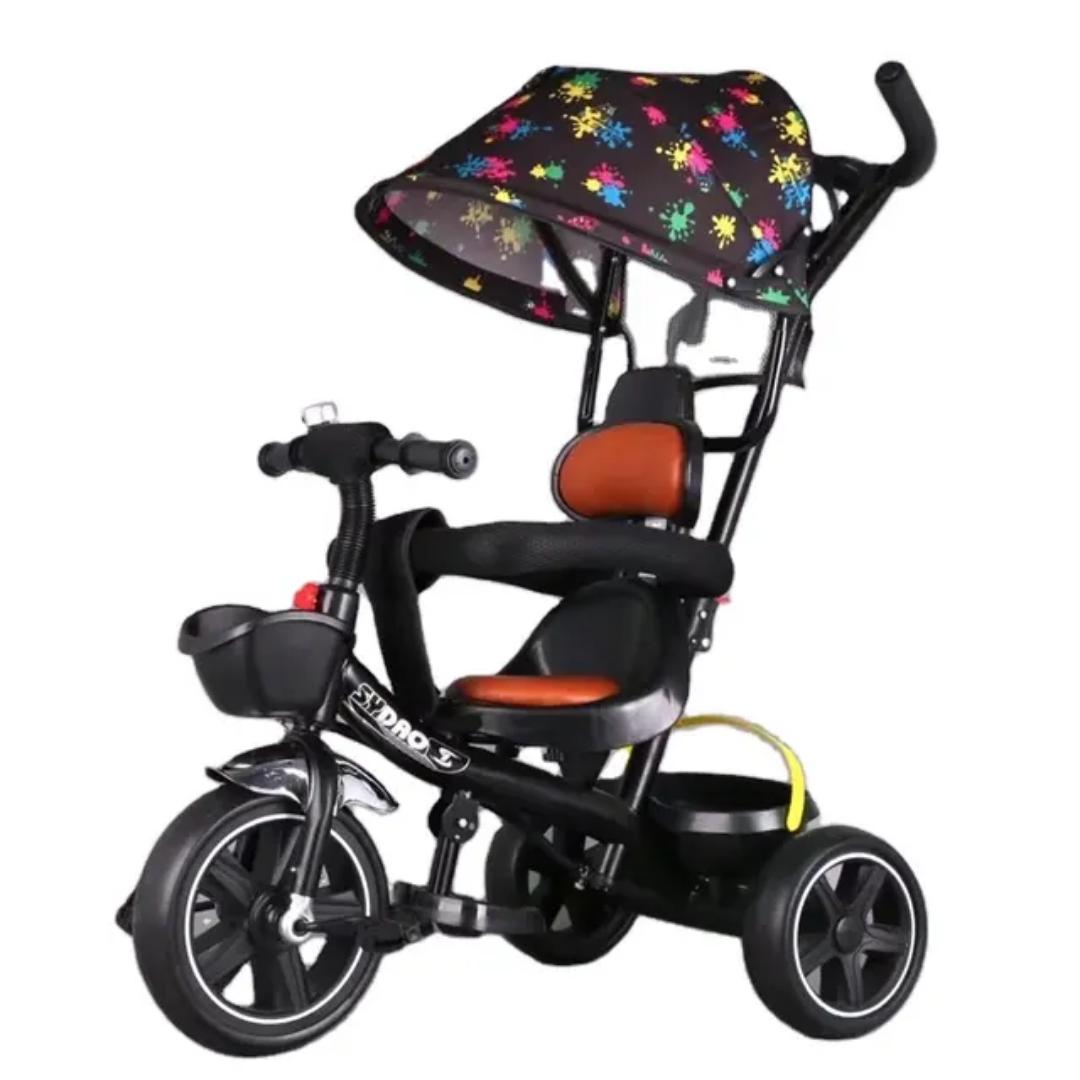 Kids’ Tricycle with Parent Push Handle and umbrella