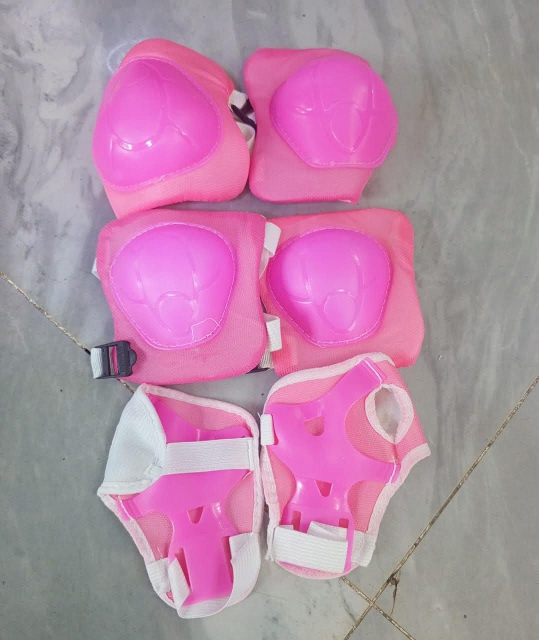 pink kids protective cycling gear pads