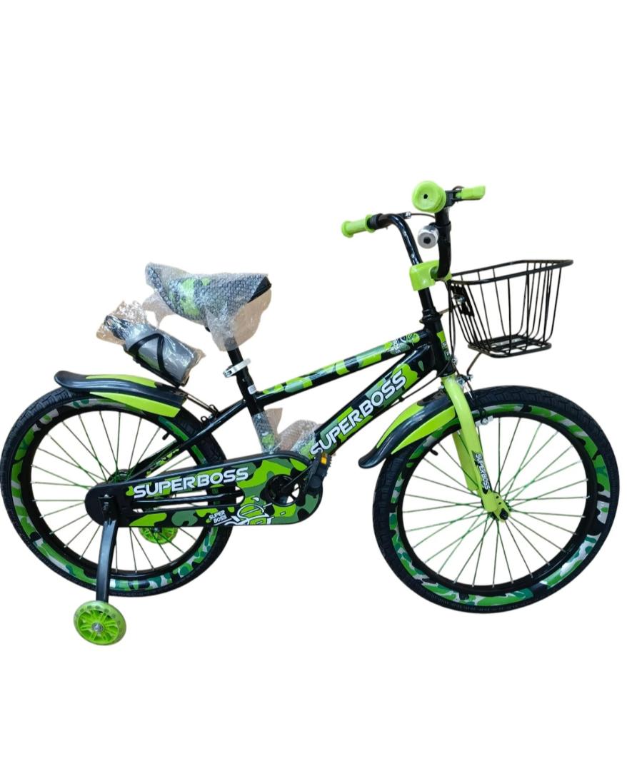 SIZE 20 SUPERBOSS KIDS ADJUSTABLE BIKE CHILDREN BICYCLES WITH A WATER BOTTLE AND TRAINEE WHEELS age 6 to 12 years