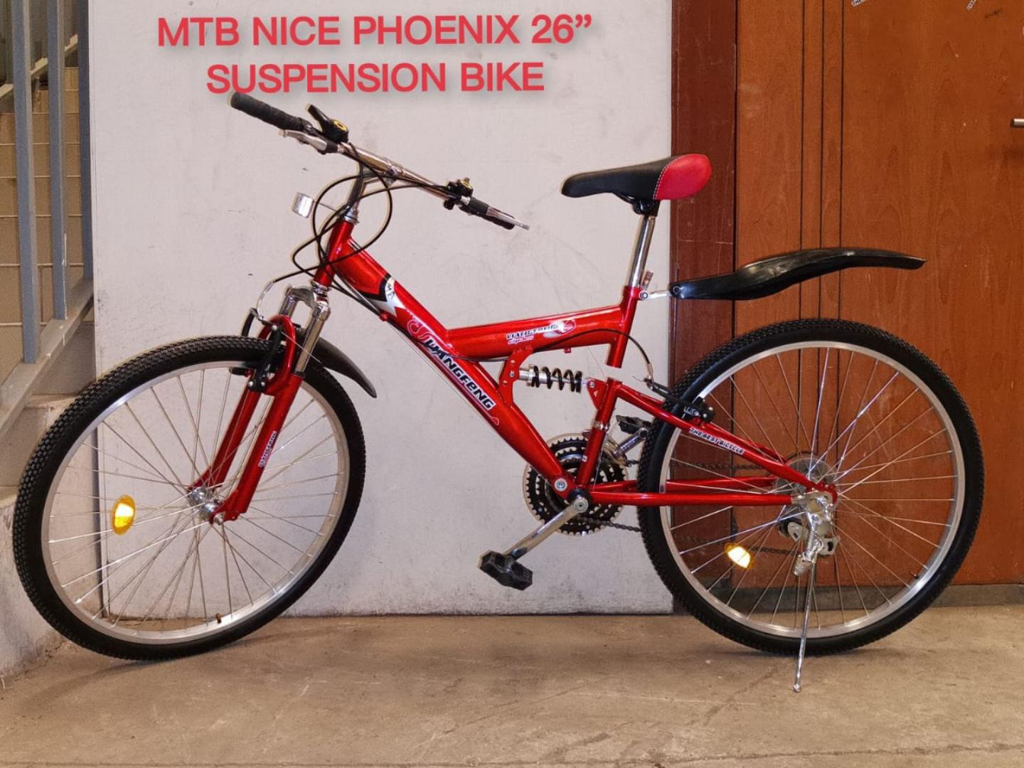 MTB SIZE 26 LIAFENGH WITH GEARS MOUNTAIN BICYCLE SIZE 26 ADULT AND TEEN SIZE BIKES SIZE 26 WITH MUDGUARDS AND DUAL SUSPENSION