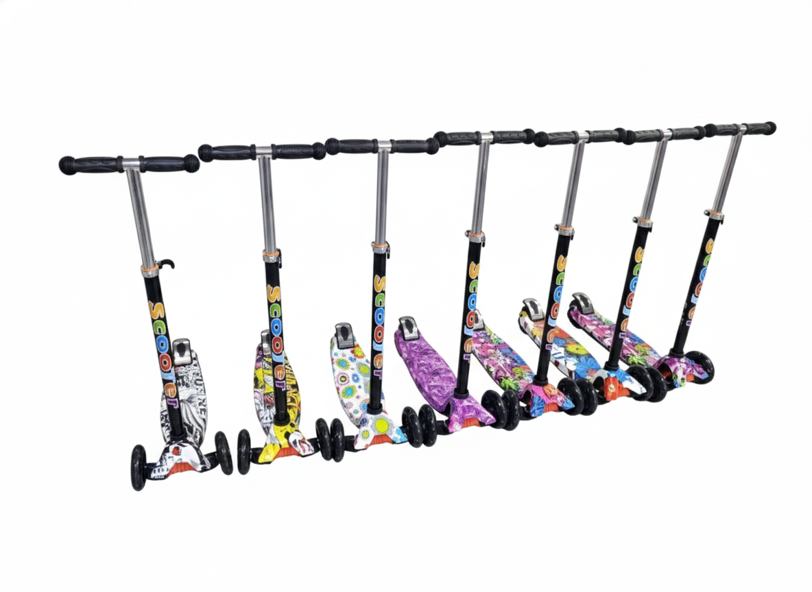 Kids Three-Wheel Scooter with Easy Brake, Stable Design for Beginners, Lean-to-Steer Balance Training