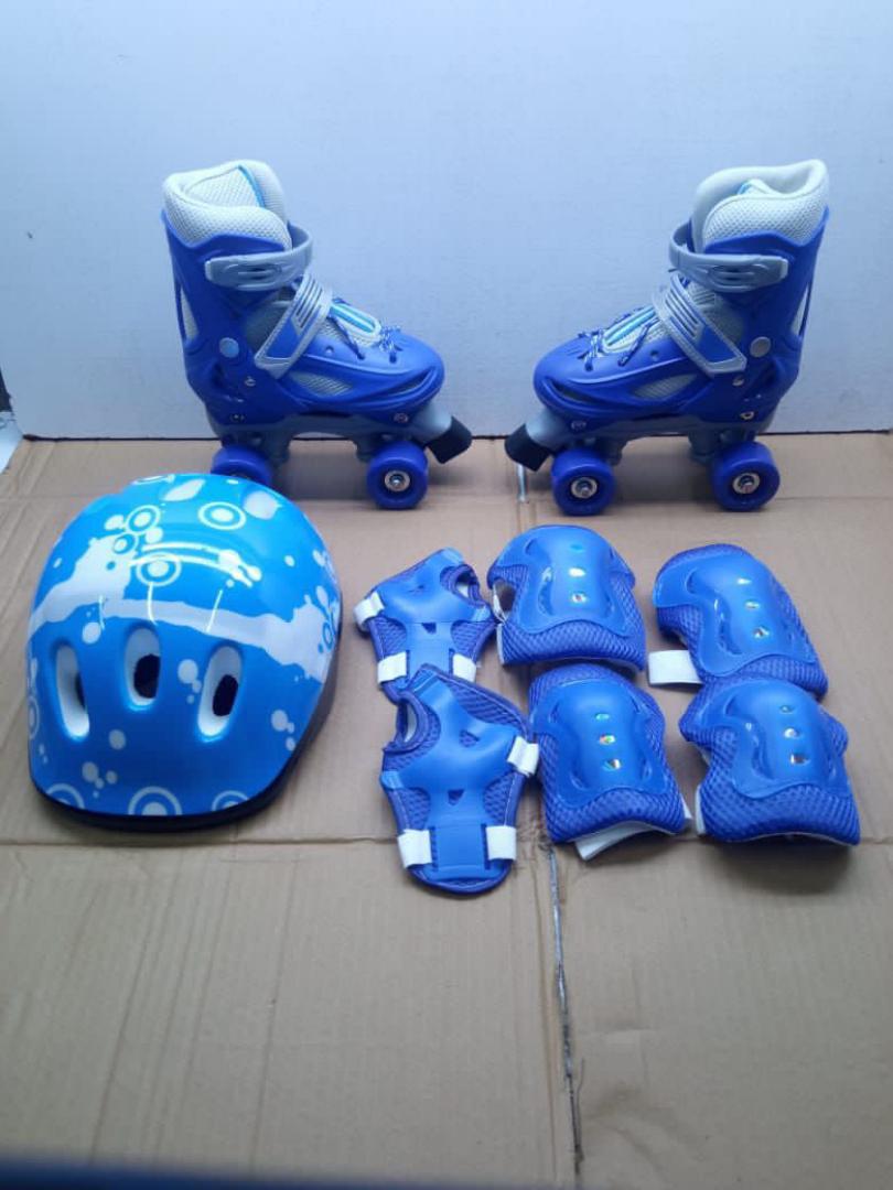 Adjustable Kids Skates Set with Helmet and Safety Guards, Durable Wheels, Comfortable Fit, Perfect for Beginners (size 30- 33)