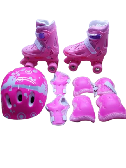 Adjustable Kids Skates Set with Helmet and Safety Guards, Durable Wheels, Comfortable Fit, Perfect for Beginners (size 30- 33)