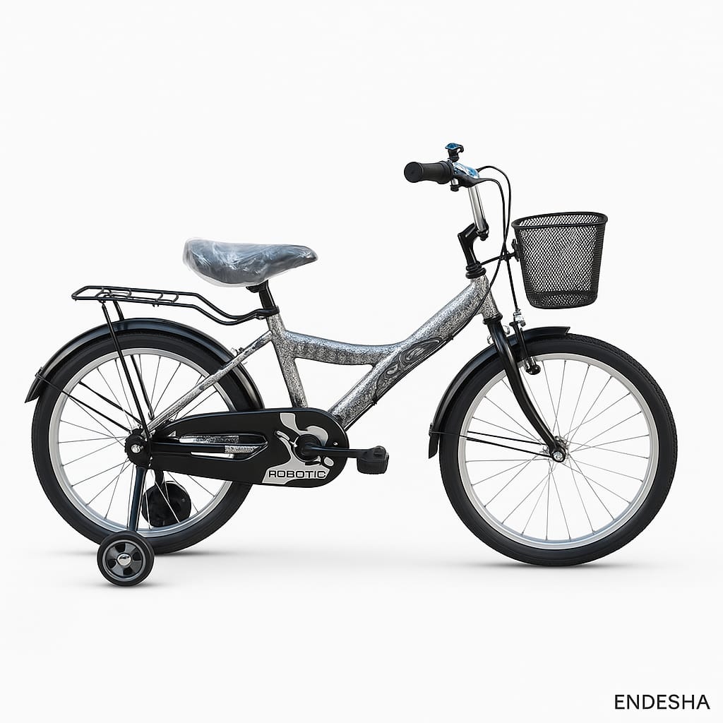 Endesha Size 16 Kids Bicycle for Ages 4 to 7, Strong Durable Frame, Adjustable Seat, Front Basket and Back Carrier