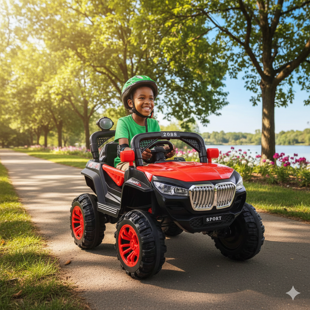 Generic 12V Electric Ride On Car for Kids, Rechargeable 7Ah Battery, Remote Control, MP3/USB/SD Support, 75kg Capacity – For Boys & Girls Age 2 to 12 Years