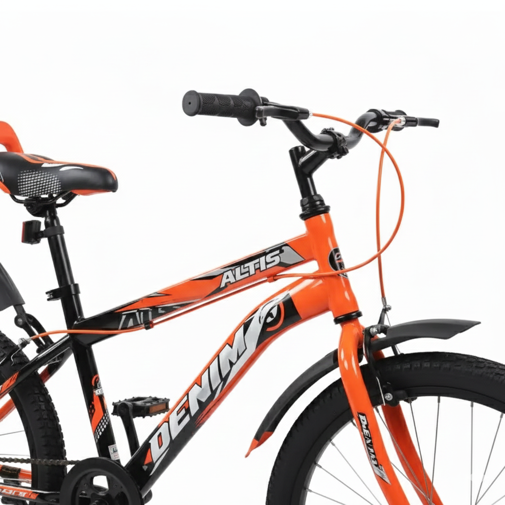 Denim 20-Inch Kids Road Bike (Ages 6-10) – Durable High-Carbon Steel Frame, Dual Brakes, Comfortable Saddle