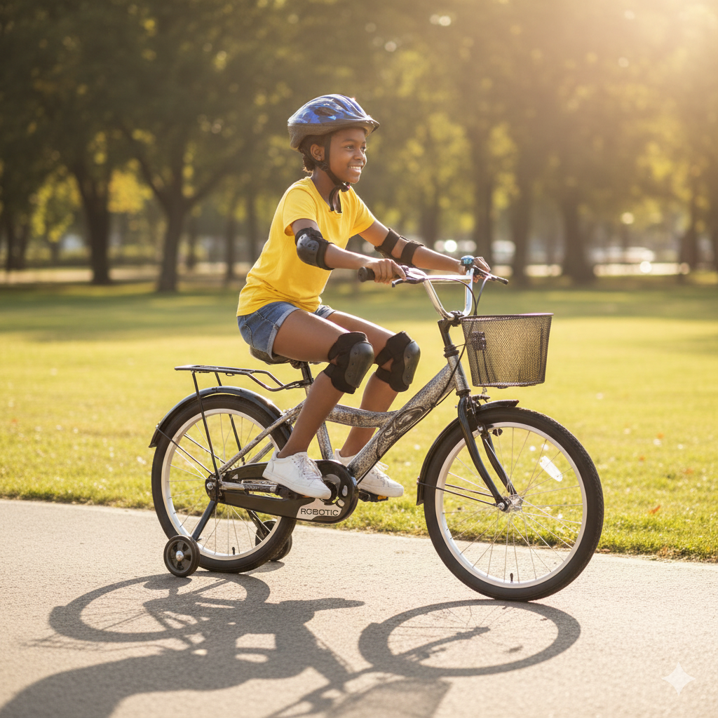 Endesha 16 Inch (SIZE) Kids Bike for Boys & Girls Age 4-7, Heavy Duty Bicycle with Strong Durable Frame, Adjustable Seat, Front Basket & Rear Carrier for School Run & Outdoor Fun