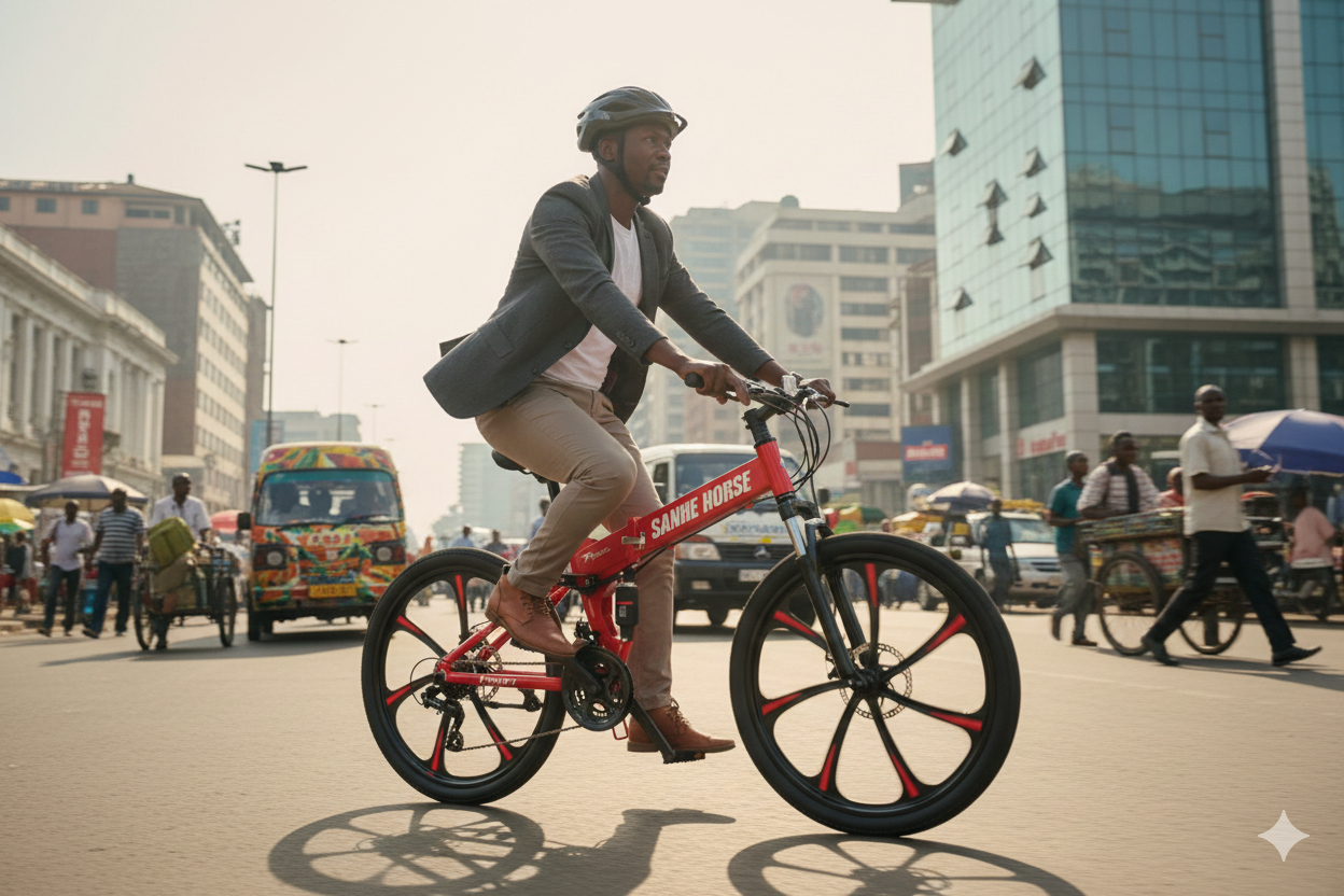 26-Inch Foldable 21-Speed Mountain Bike with Dual Suspension & Disc Brakes – All-Terrain Bicycle for Teens & Adults