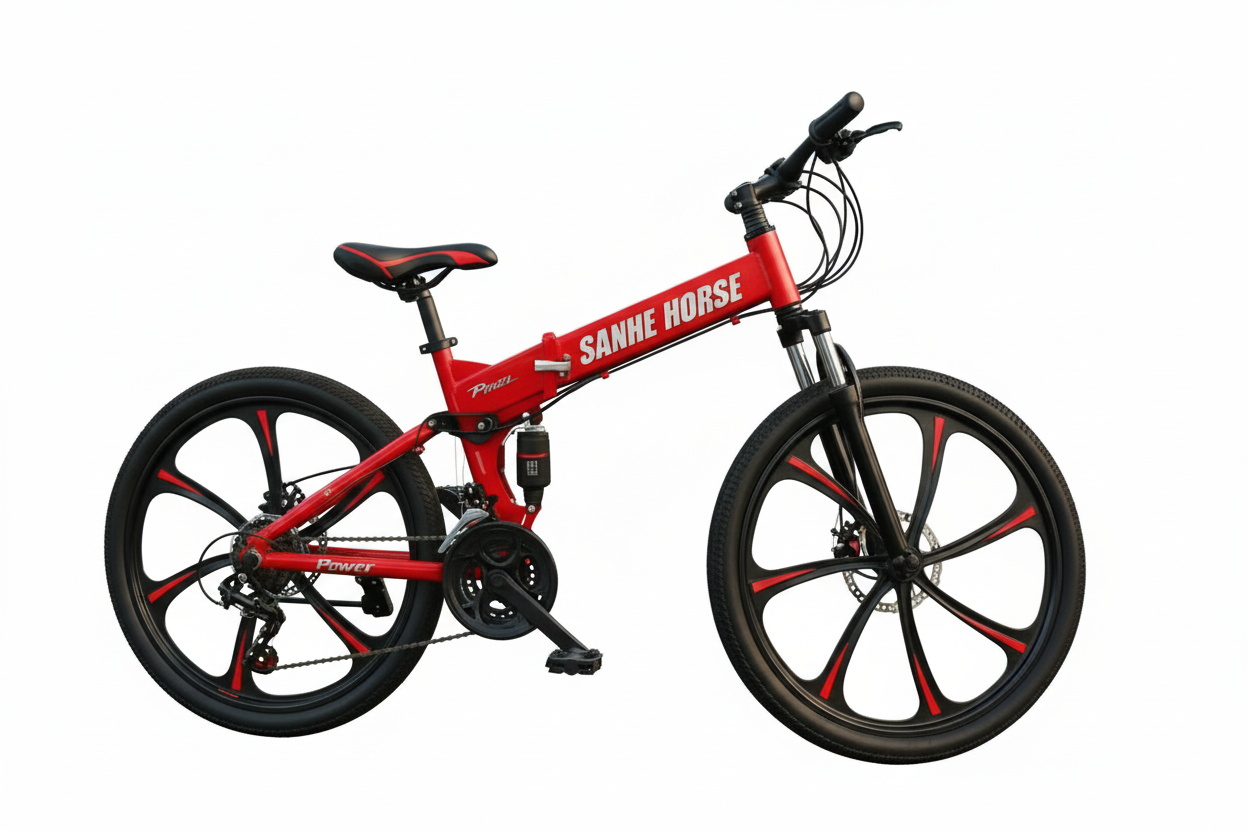26-Inch Foldable 21-Speed Mountain Bike with Dual Suspension & Disc Brakes – All-Terrain Bicycle for Teens & Adults