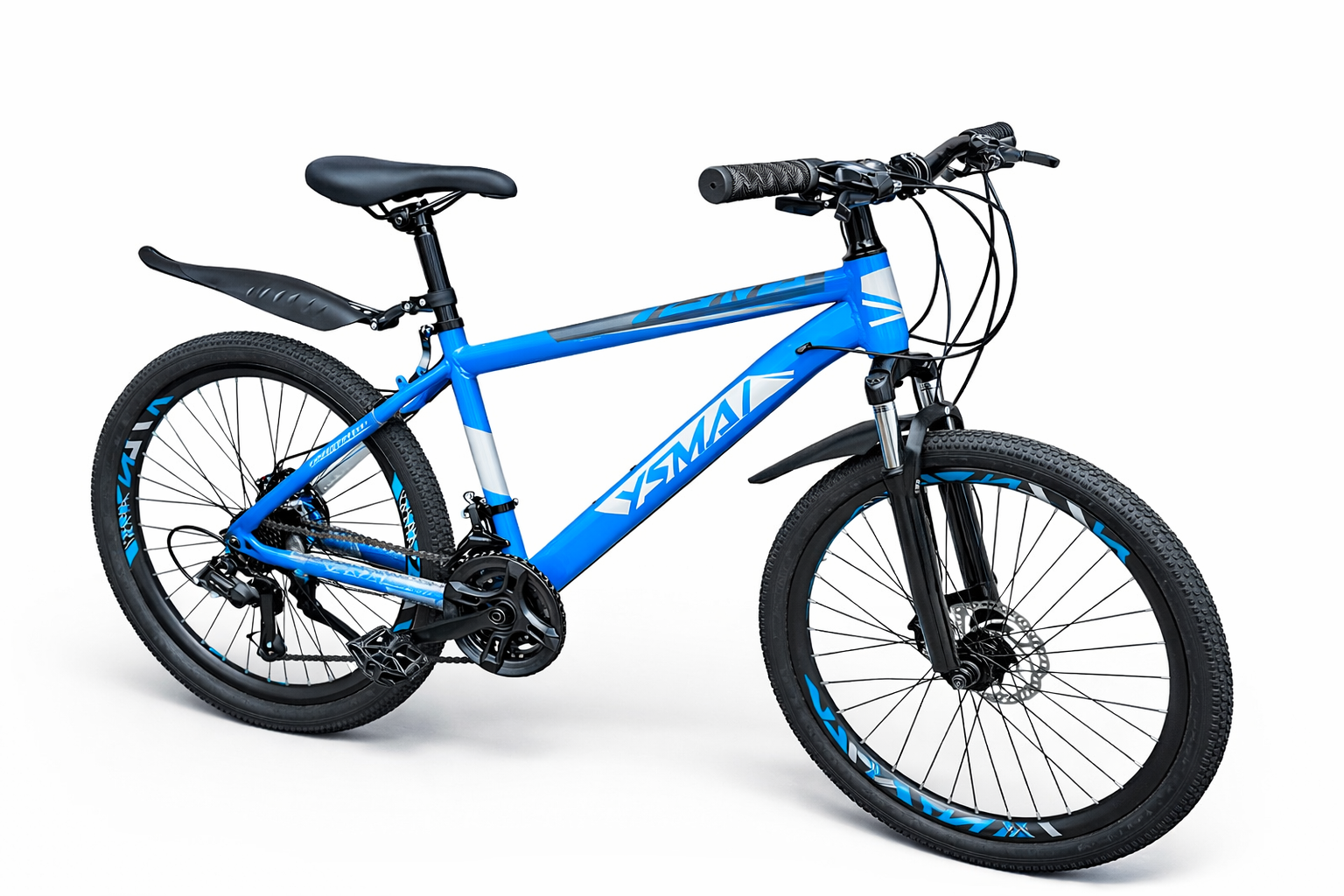 YSMAI 24” Mountain Bike – Strong Alloy Frame, Front Suspension, Disc Brakes, Multi-Speed, Built for City & Off-Road Riding