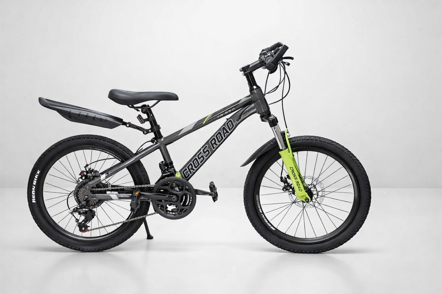 Size 20” CrossRoad Kids Mountain Bike (Ages 6–11) – Strong Durable Frame, Smooth Front Suspension & Powerful Disc Brakes | Safe, Stylish & Perfect for Boys & Girls.