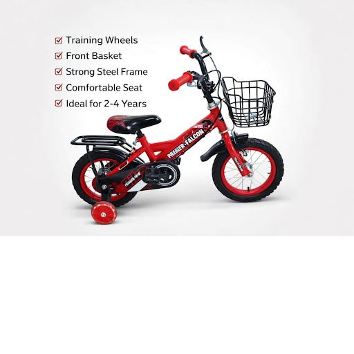 Premier Falcon 12-Inch Kids' Bicycle with Training Wheels & Basket
