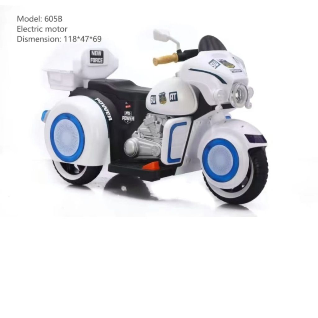 SWAT Electric Patrol Motorbike – Kids' Ride-On with Music & Lights