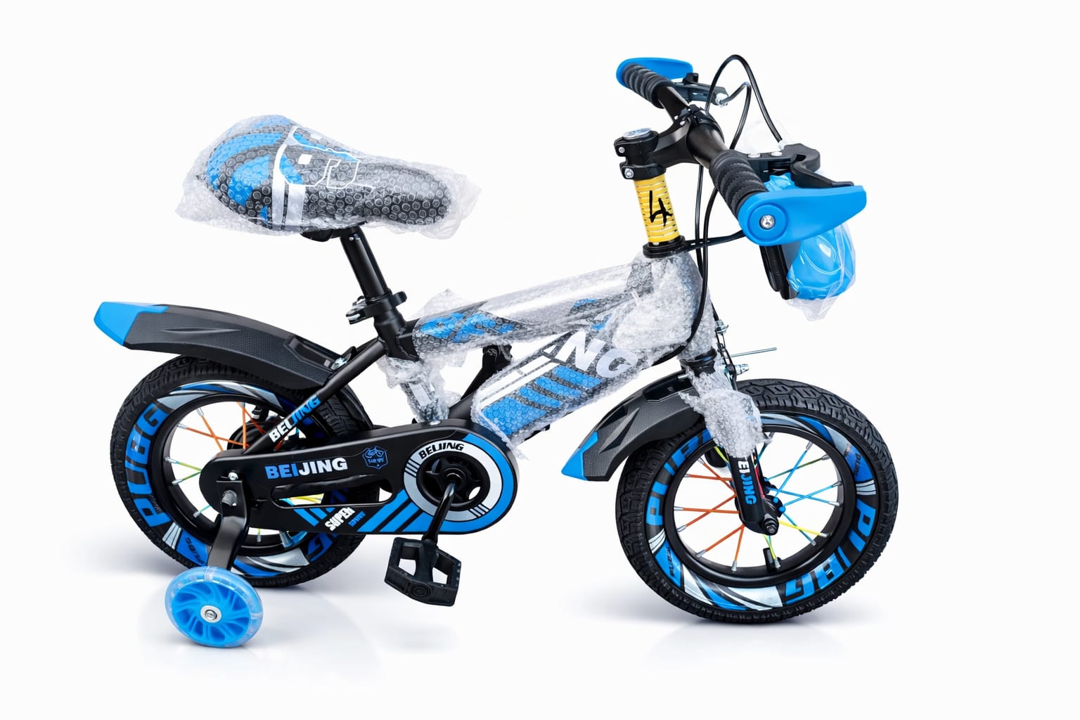 12" Kids' Fat Tire Mountain Bike – Strong Steel Frame with Mechanical Disc Brakes, Mudguards & Free Water Bottle
