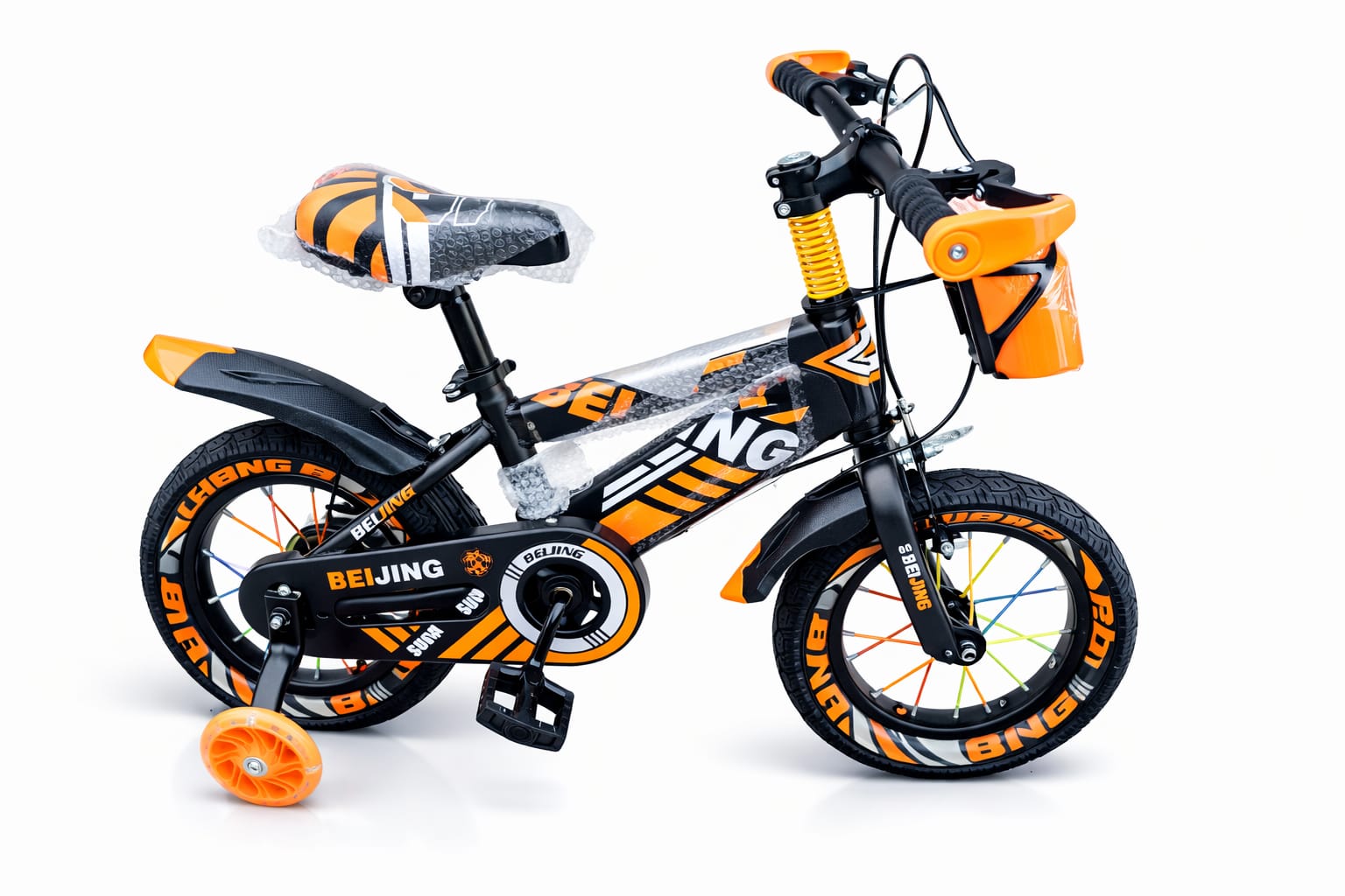 12" Kids' Fat Tire Mountain Bike – Strong Steel Frame with Mechanical Disc Brakes, Mudguards & Free Water Bottle