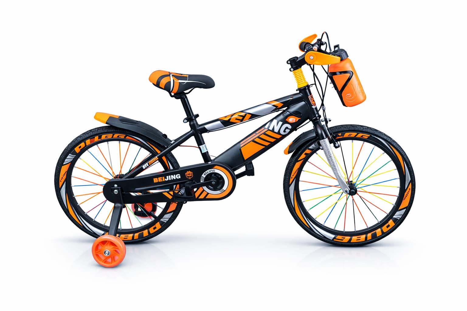 16" Kids' Fat Tire Mountain Bike – High-Strength Frame with Mechanical Disc Brakes, Mudguards & Free Water Bottle