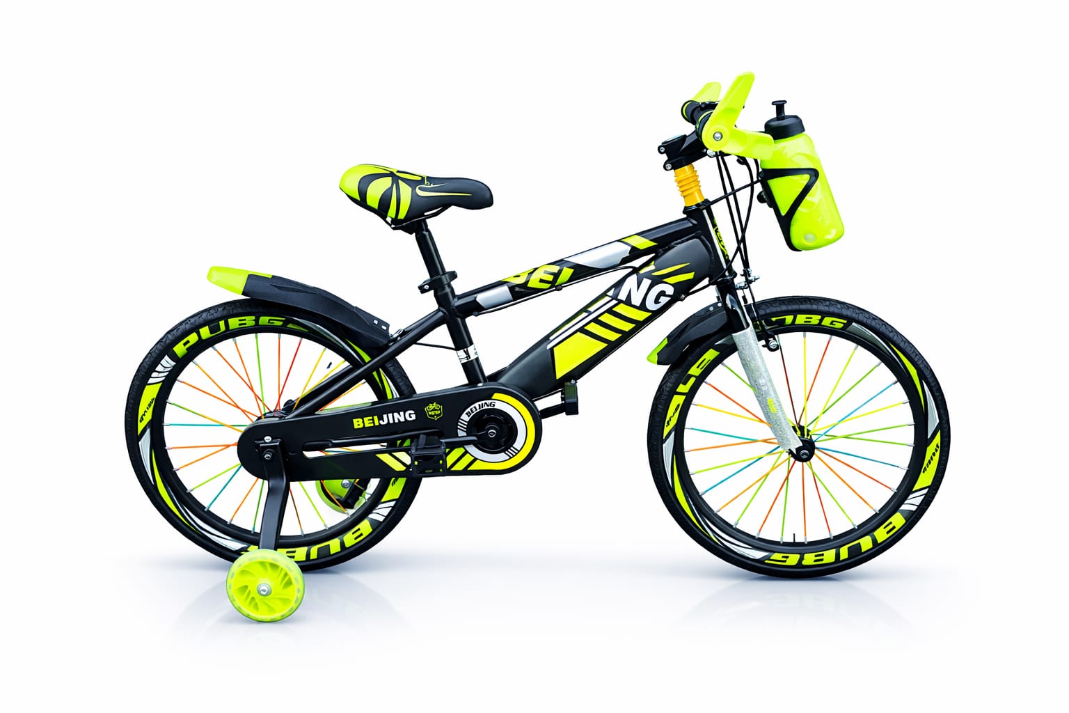 16" Kids' Fat Tire Mountain Bike – High-Strength Frame with Mechanical Disc Brakes, Mudguards & Free Water Bottle