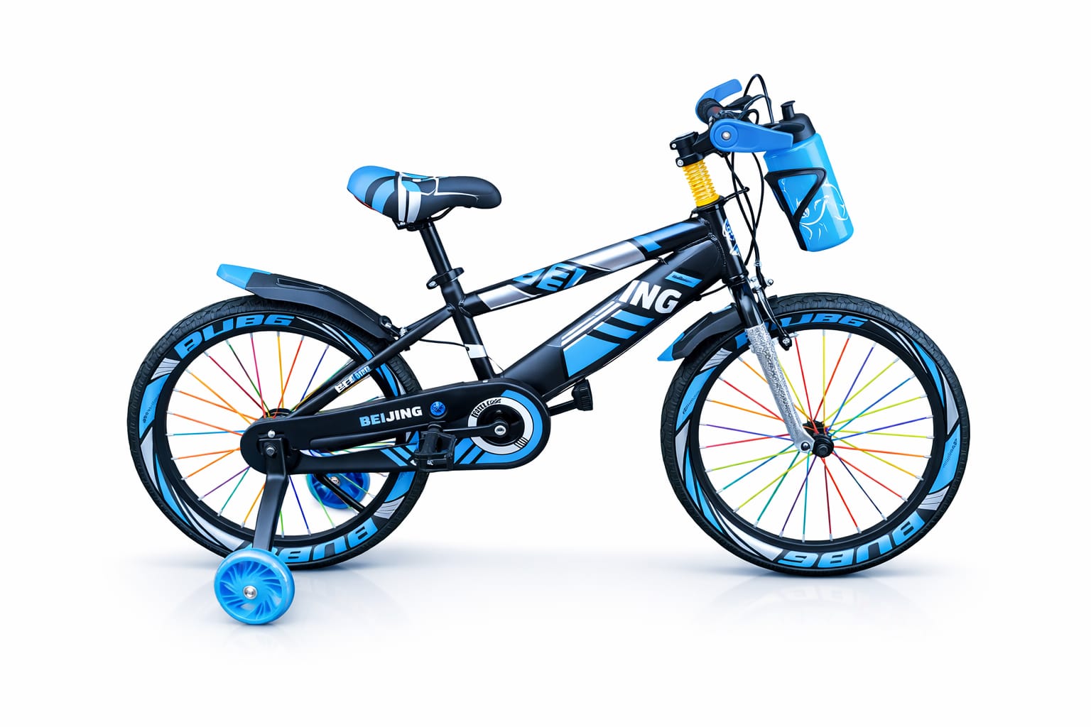 16" Kids' Fat Tire Mountain Bike – High-Strength Frame with Mechanical Disc Brakes, Mudguards & Free Water Bottle