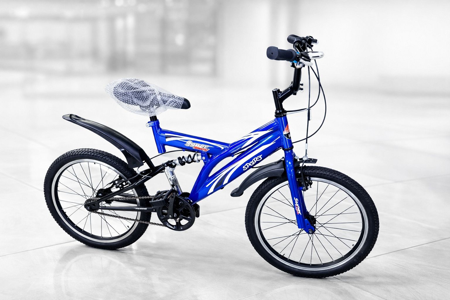 Durable Size 20 Sport Bike With Rear Suspension, Strong Steel Frame, And Wide Tires – Perfect For Kids Aged 6–11 Years. Safe, Stylish, And Built For Adventure.