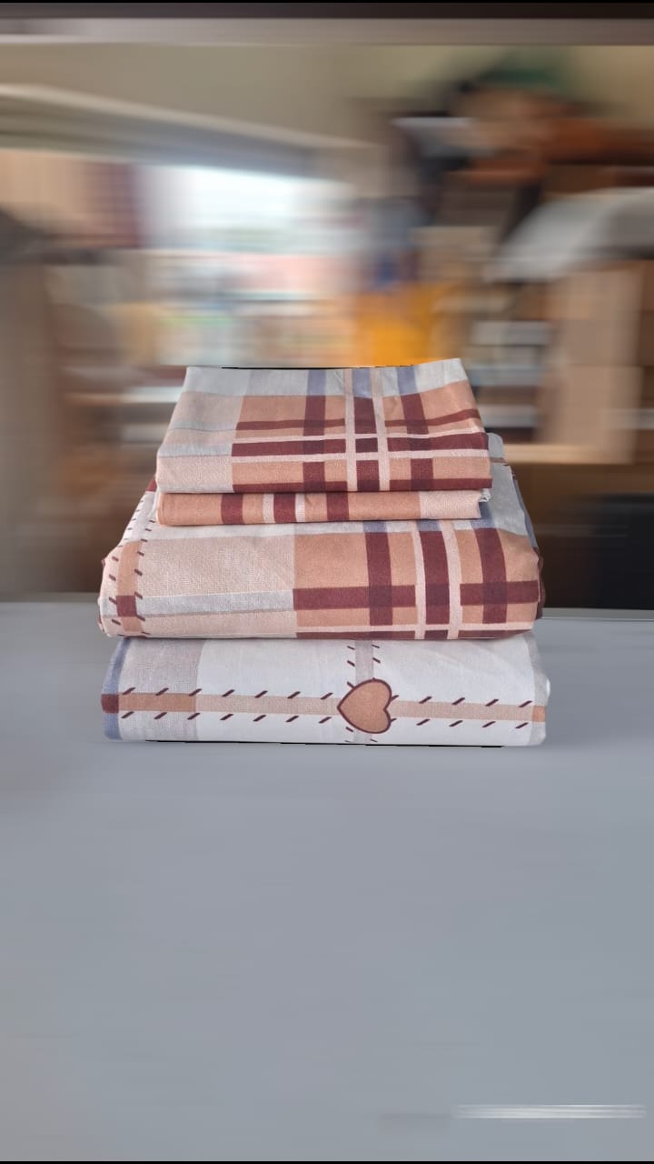 Cotton Bedsheet Set 2Bedsheets 2Pillowcases 5*6ft
