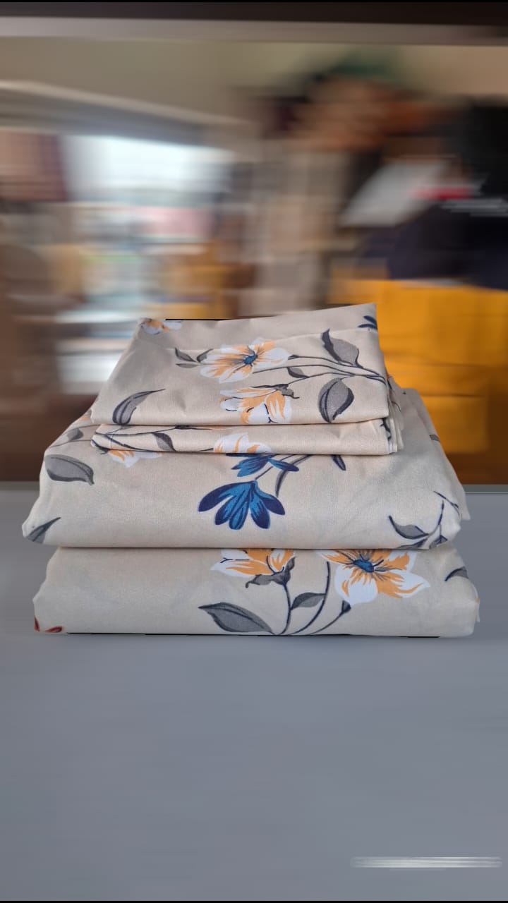 Cotton Bedsheet Set 2Bedsheets 2Pillowcases 5*6ft