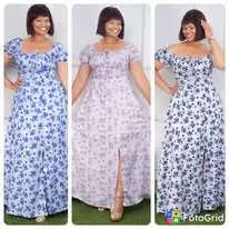 Women Short Puff Sleeve Summer Floral Printed Dresses Party High Split Long Maxi Dresses women clothes Ladies Dresses for Women