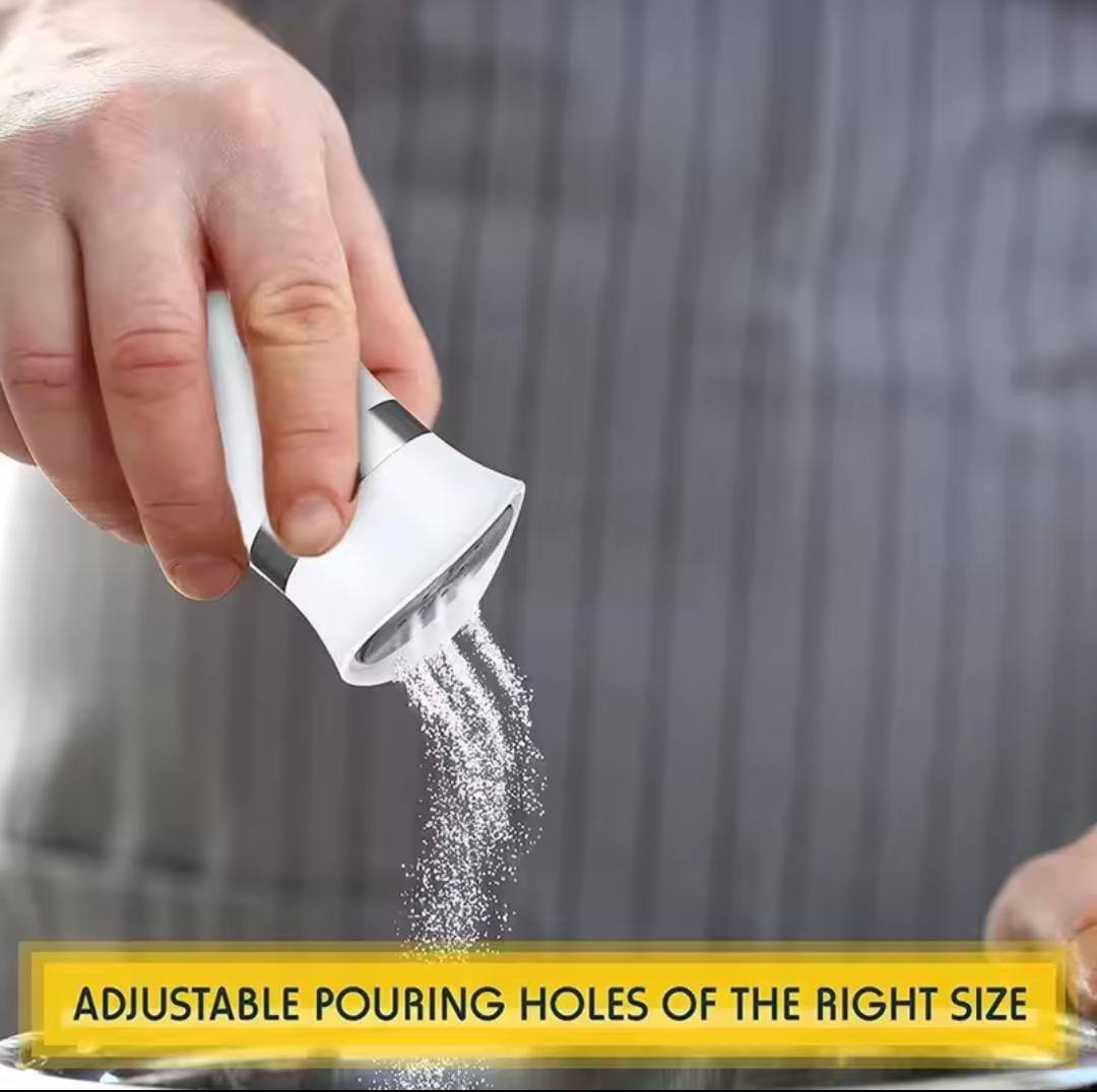 Salt and Pepper Shaker with Adjustable Pouring Holes of the Right Size 2Pcs