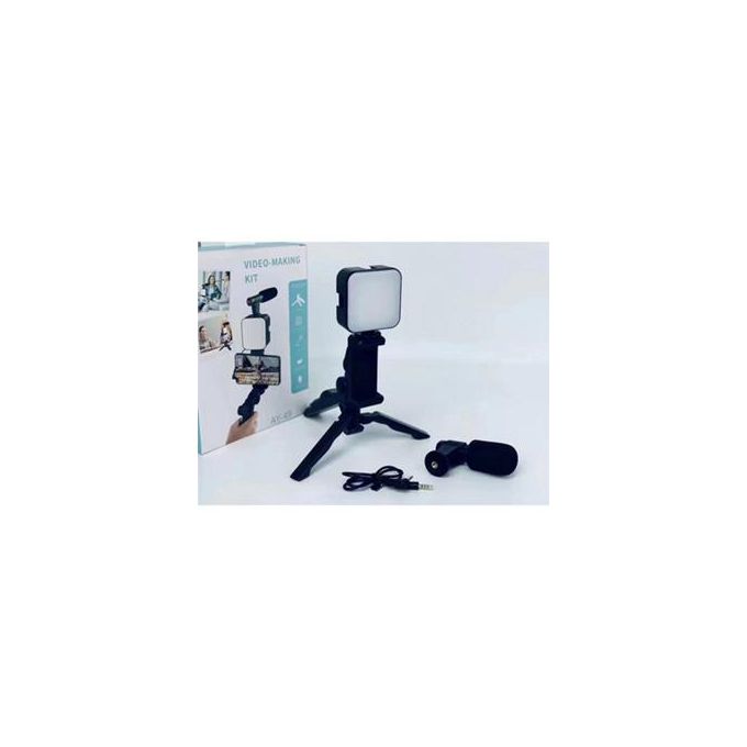 Smartphone Vlogging Kit With Tripod Phone Holder Mini Microphone LED Fill Light Starter For TikTok Live Stream Video YouTube