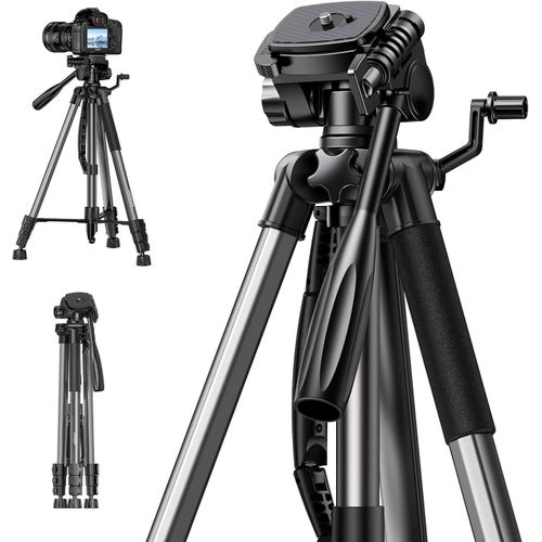 Heavy Duty Stand Adjustable Professional Tripod Holder for iPhone Video Recording Compatible with Camera & Phone DSLR/SLR Canon EOS R8/R7/R6 Sony ZV 1F ZV E10