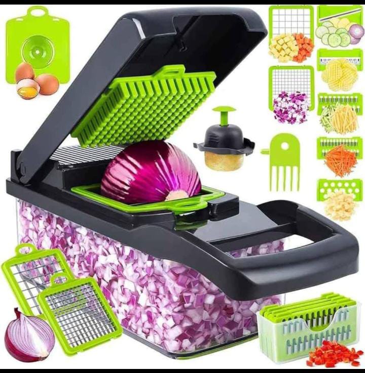 VEGETABLE CHOPPER. 16 in 1 Multifunctional Vegetable Cutter Vegetable Chopper Mandoline Slicer Vegetable Slicer Grater Set,  rubberised non-skid base makes life easier when slicing and dicing.