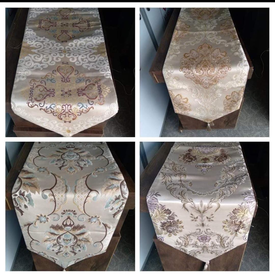 TABLE RUNNER. 210cm table runner, Suitable for weddings, formal dinners, and table decoration, Hand wash or gentle machine wash in cold water, Air dry; avoid bleach, Iron on a low setting if needed