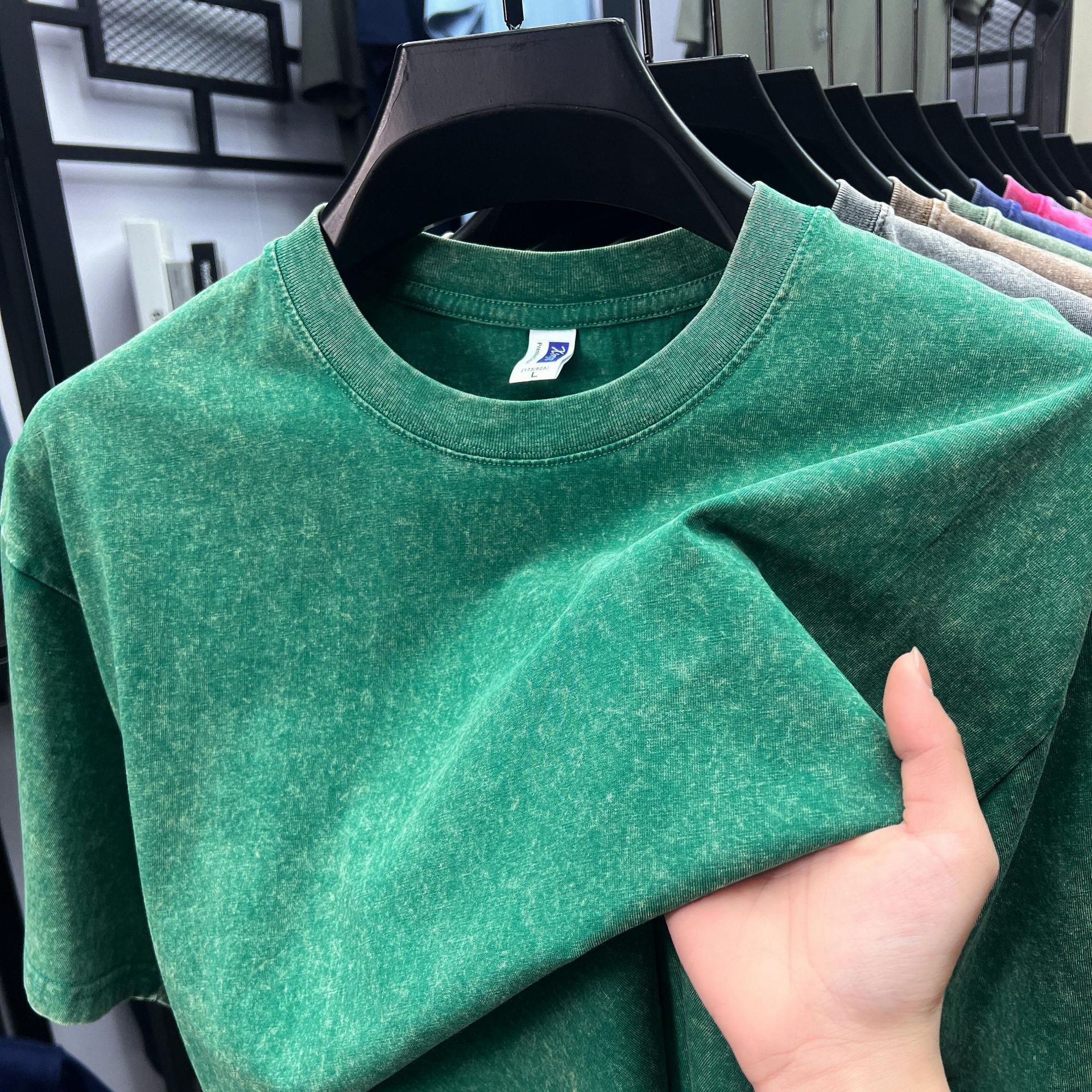 Pure cotton short-sleeved men's T-shirt summer hot round neck youth T-shirt short-sleeved men's clothing washed cotton T-shirt men