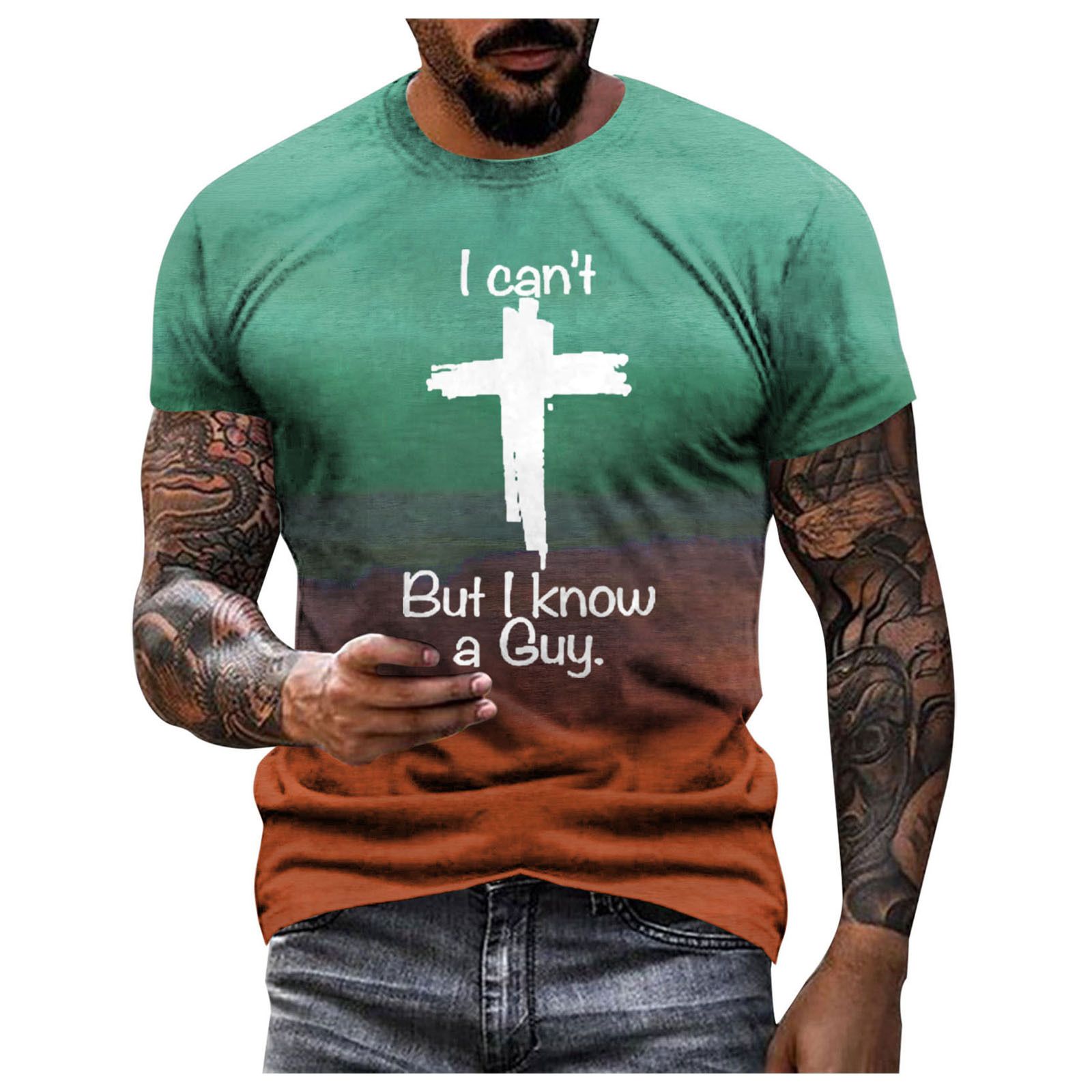 Hot summer new men's T-shirt 3D letter printing men's short sleeve