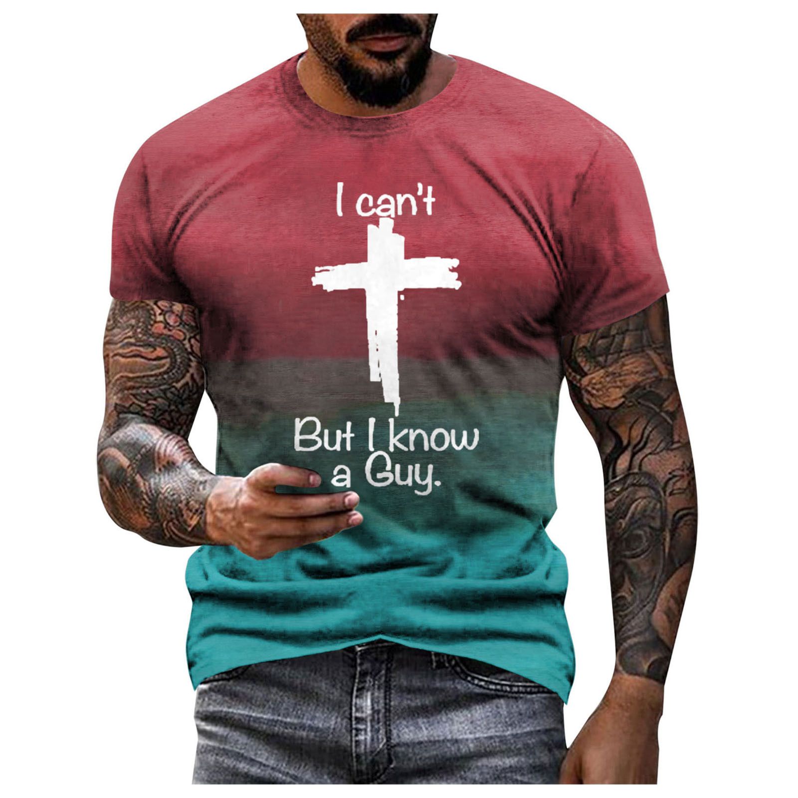 Hot summer new men's T-shirt 3D letter printing men's short sleeve