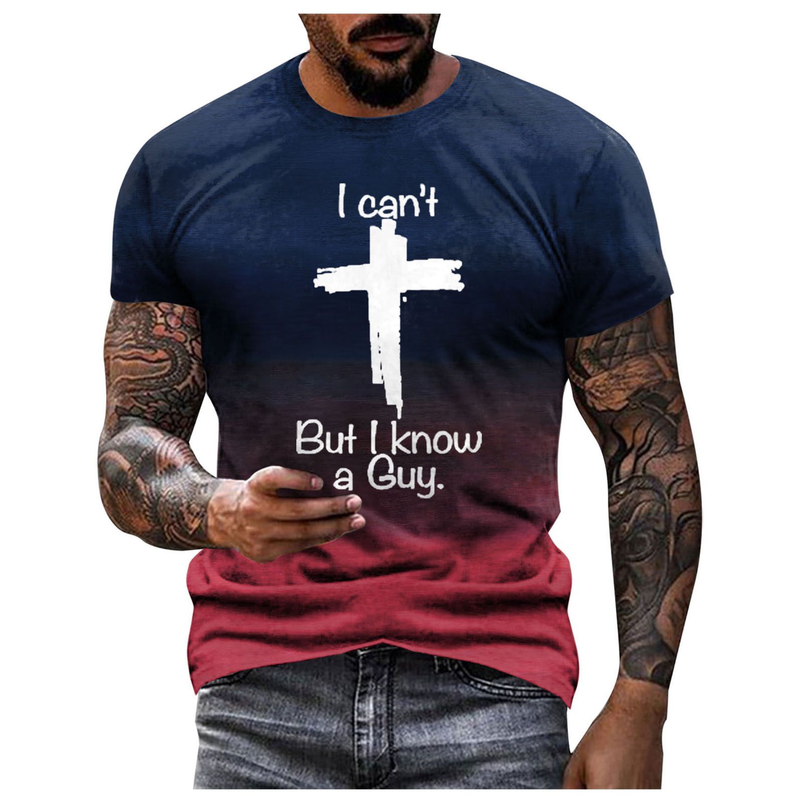 Hot summer new men's T-shirt 3D letter printing men's short sleeve