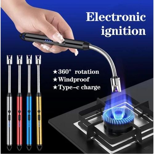 Windproof Electric USB Lighter Rechargeable for Gas Stove Candles and BBQ Grills Safe Durable and Convenient for Home Outdoor Use