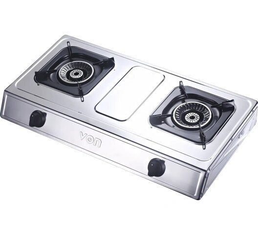 ( New Arrival) Von gas burner  VCT2XWGX Table Top Dual Burner - Stainless Steel