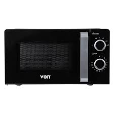 Von VAMS-20MGX Microwave Oven Mechanical control Glass front panel  Solo 8 power levels Grey interior cavity Normal cooking programs power and time setting
