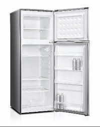 Von VRT-181DRAX Double Door Fridge, 181L, Inox1, tampered glass shelf in the freezer compartment., 2 adjustable glass shelves in the fridge compartment- offering flexible storage options, 3 door racks