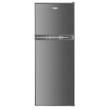 Von VRT-181DRAX Double Door Fridge, 181L, Inox1, tampered glass shelf in the freezer compartment., 2 adjustable glass shelves in the fridge compartment- offering flexible storage options, 3 door racks