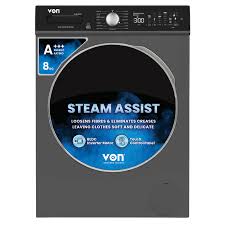Von Touch control panel 15 wash programs  A+++ Energy rating BLDC Inverter motor 8KG VALW-08FVK Washing Machine Foam Protection Steam assist function