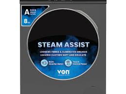 Von Touch control panel 15 wash programs  A+++ Energy rating BLDC Inverter motor 8KG VALW-08FVK Washing Machine Foam Protection Steam assist function