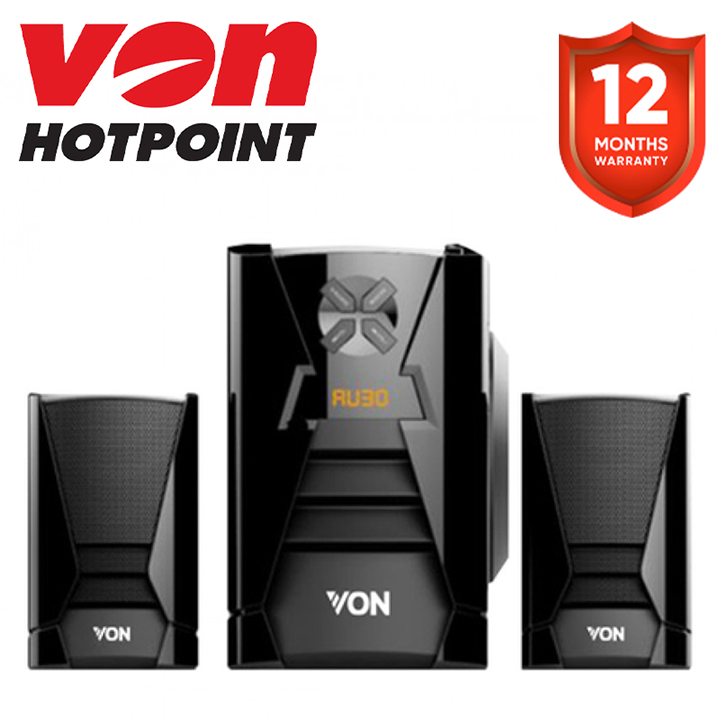 VON 2.1 Channel Speaker Subwoofer (VES0602FS) - 60W RMS Power Output - For Home Theater, Music Listening & Gaming