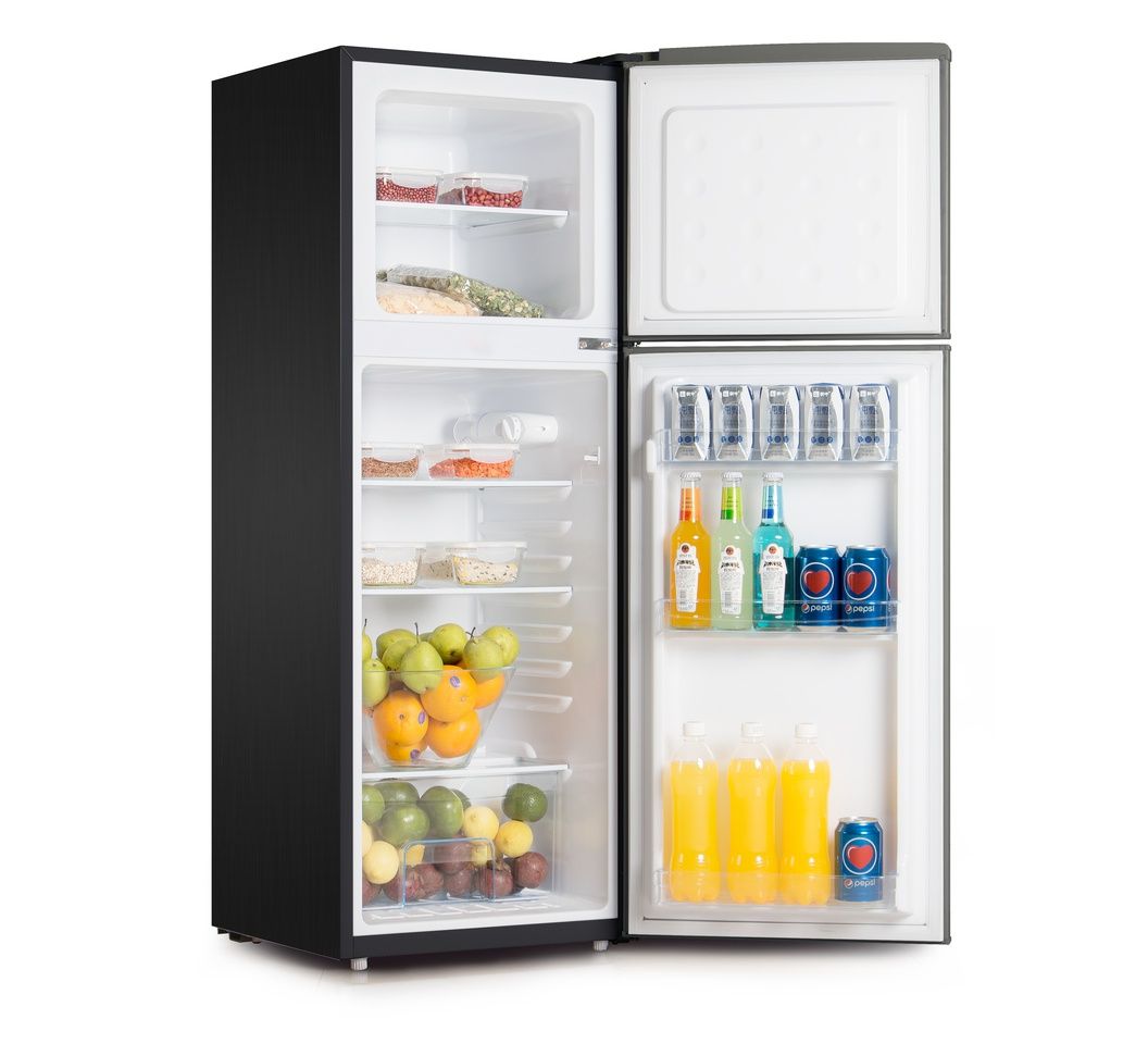 Von VART-19DHS 138L Double Door Fridge (Silver) - Dimensions 490×555×1320mm, 12-month warranty & 3-year compressor warranty