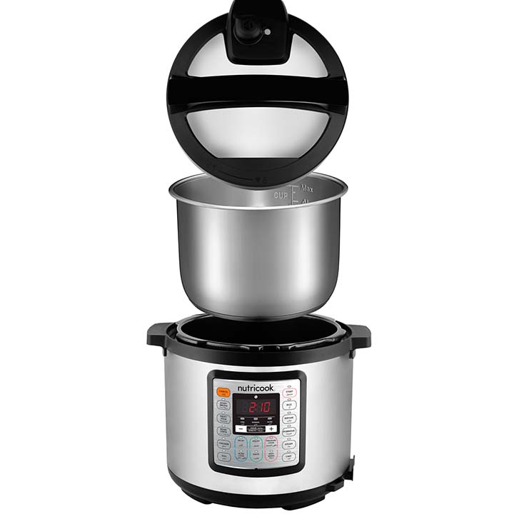 Hotpoint Von NC-SPEK6 Nutricook Eko Smart Pot Pressure Cooker (Kitchen Appliance) - Stainless Steel Inner Pot, 9 Appliances, 11 Safety Mechanisms, Cooks Up to 70% Faster