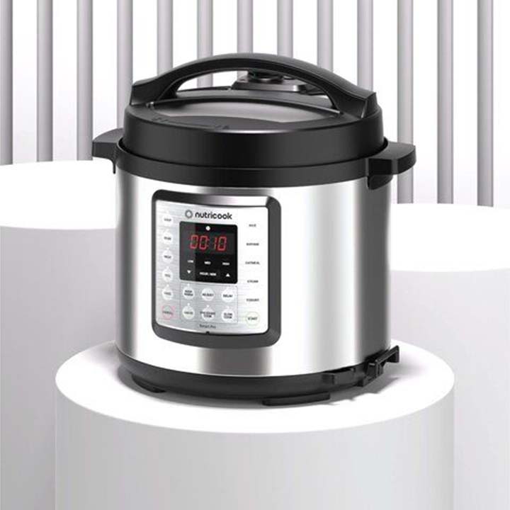 Hotpoint Von NC-SPEK6 Nutricook Eko Smart Pot Pressure Cooker (Kitchen Appliance) - Stainless Steel Inner Pot, 9 Appliances, 11 Safety Mechanisms, Cooks Up to 70% Faster