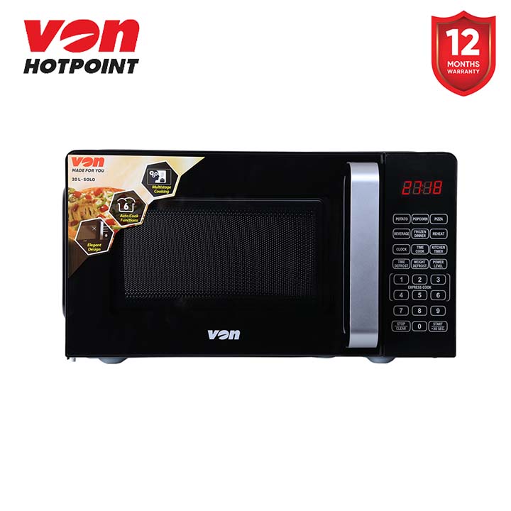 Von VAMS-20DGX Microwave Oven (Kitchen Appliance) - Digital Control, Multi-stage Cooking, 6 Auto-cook Menus, Solo, Touch Control Panel, Memory Cooking, Combination of Different Programs