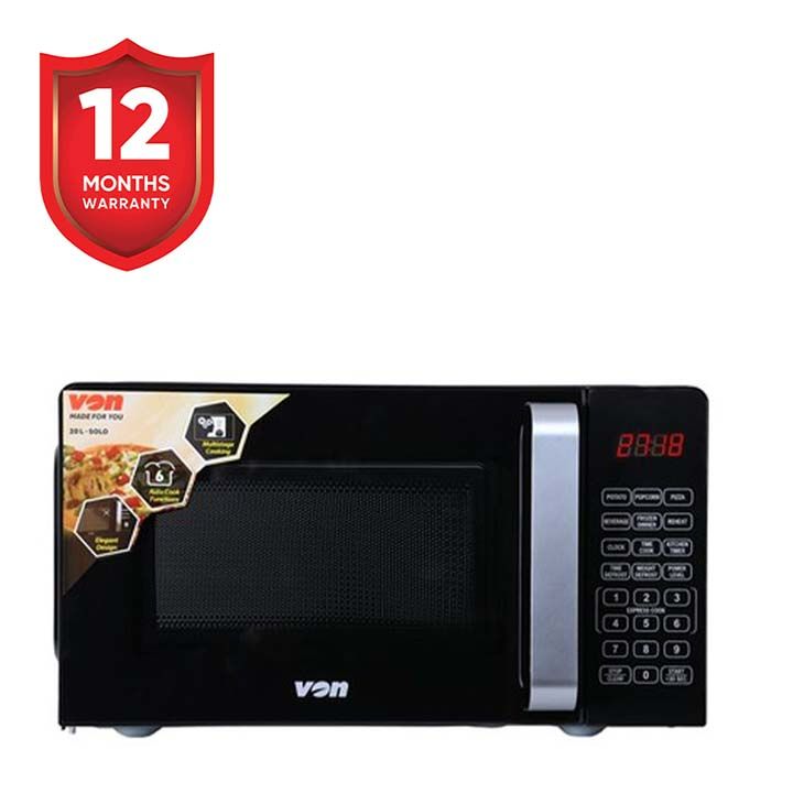 Von VAMS-20DGX Microwave Oven (Kitchen Appliance) - Digital Control, Multi-stage Cooking, 6 Auto-cook Menus, Solo, Touch Control Panel, Memory Cooking, Combination of Different Programs